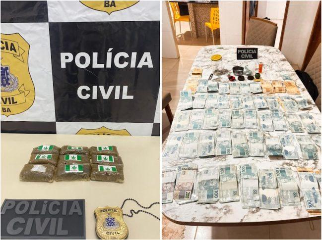 Operação da Polícia Civil prende cinco suspeitos e apreende drogas, dinheiro e veículos em Jequié e Conquista