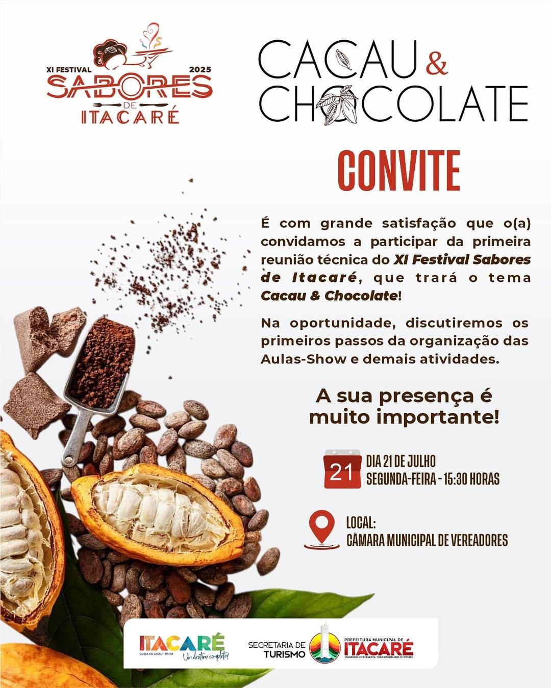 XI Festival Sabores de Itacaré inicia organização com reunião técnica sobre Cacau e Chocolate