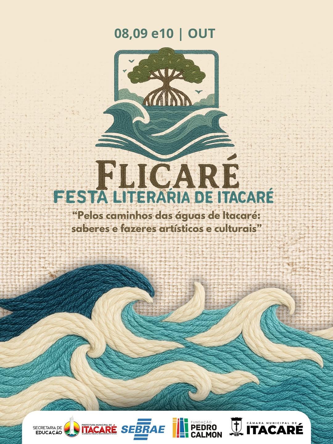 FLICARÉ 2025: Itacaré recebe a 3ª edição da Festa Literária nos dias 08, 09 e 10 de outubro