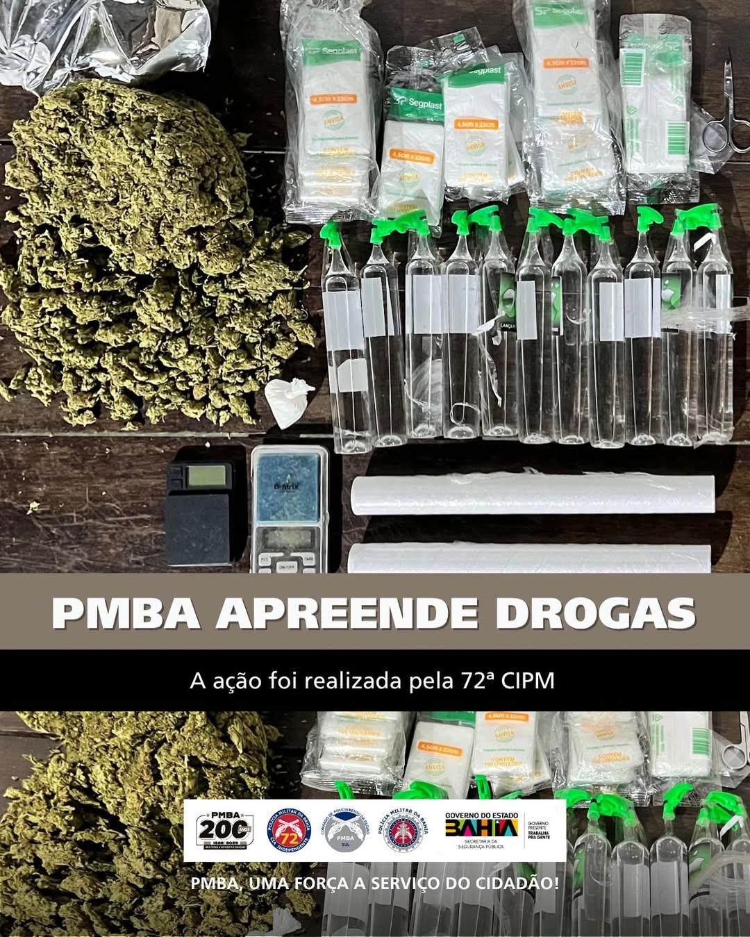 PMBA apreende grande quantidade de drogas em Itacaré