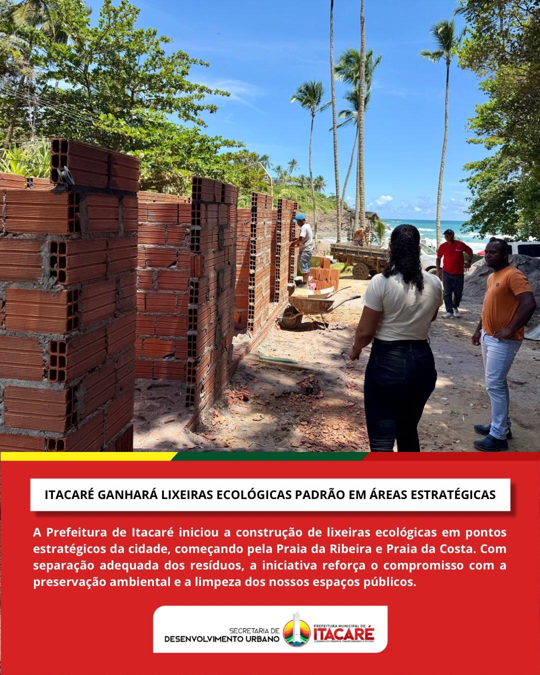 Itacaré amplia ações de sustentabilidade com instalação de lixeiras ecológicas nas praias