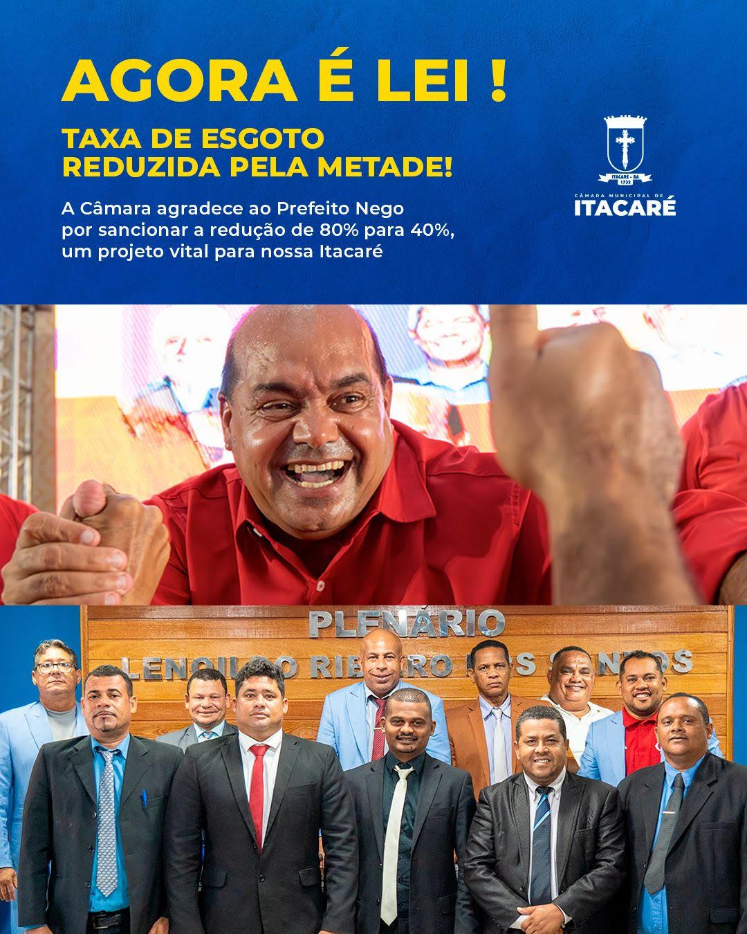 Itacaré reduz taxa de esgoto para 40% e garante alívio à população